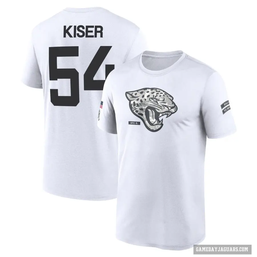 Men's ＃54 Jack Kiser Jacksonville Jaguars White 2024 Salute to Service Performance T-Shirt