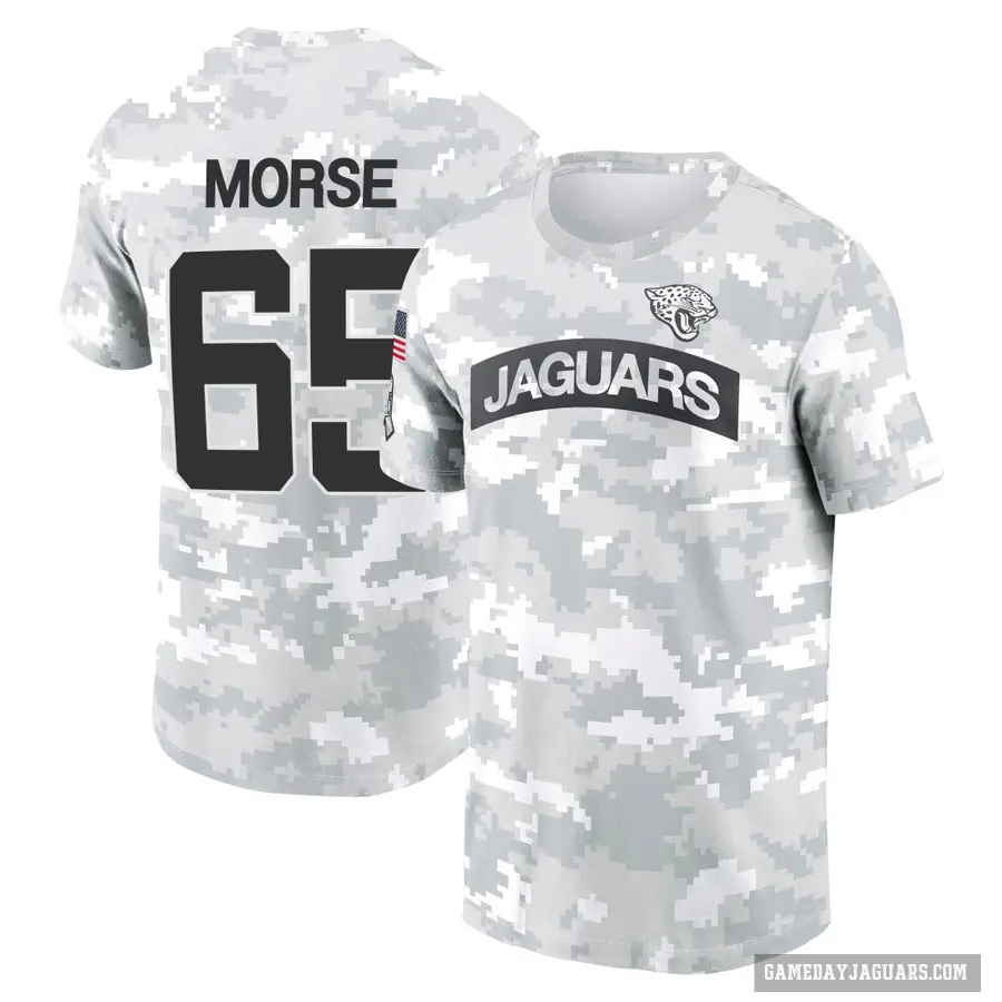 Men's ＃65 Mitch Morse Jacksonville Jaguars Camo Arctic 2024 Salute to Service Performance T-Shirt