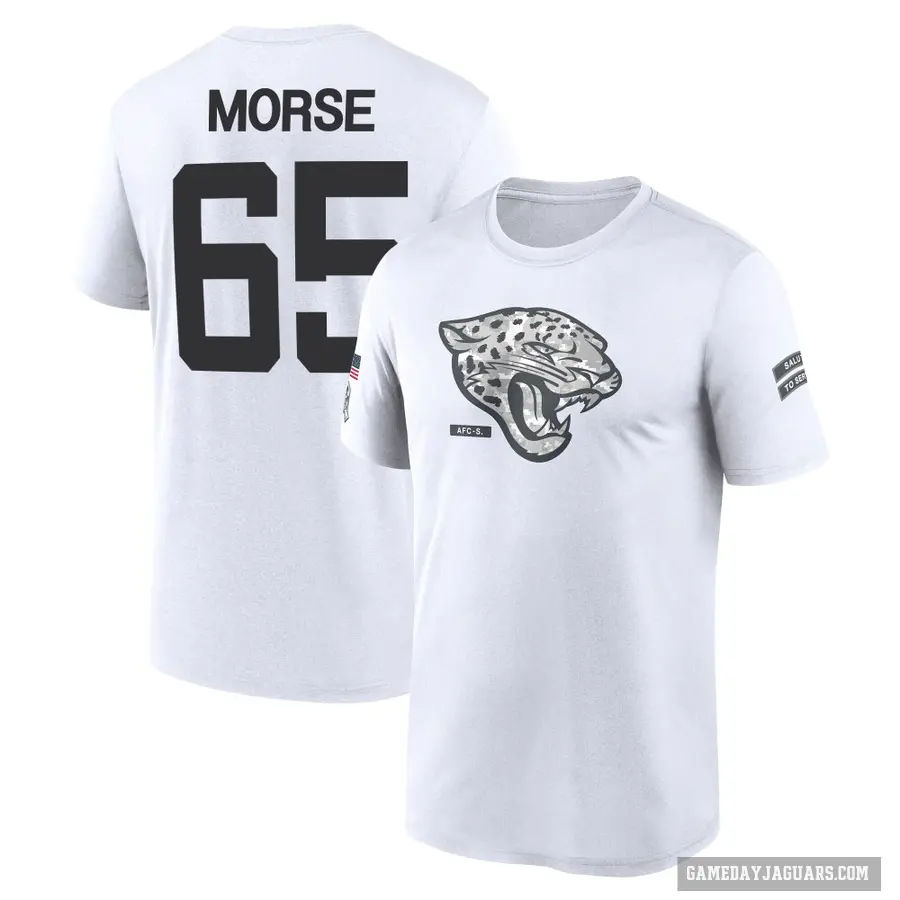Men's ＃65 Mitch Morse Jacksonville Jaguars White 2024 Salute to Service Performance T-Shirt