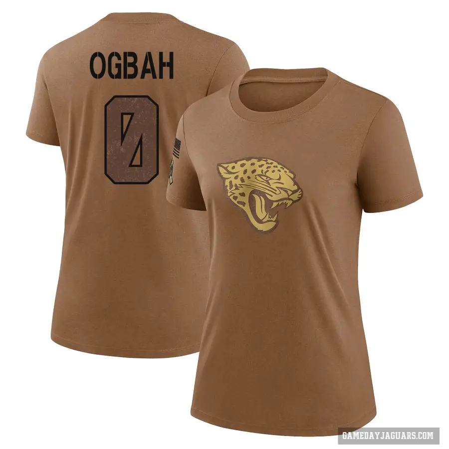 Women's ＃0 Emmanuel Ogbah Jacksonville Jaguars Brown 2023 Salute To Service Performance T-Shirt