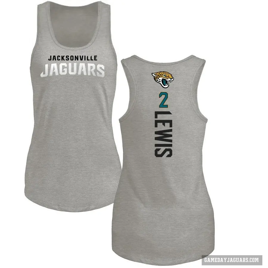 Women's ＃2 Jourdan Lewis Jacksonville Jaguars Ash Backer Tank Top