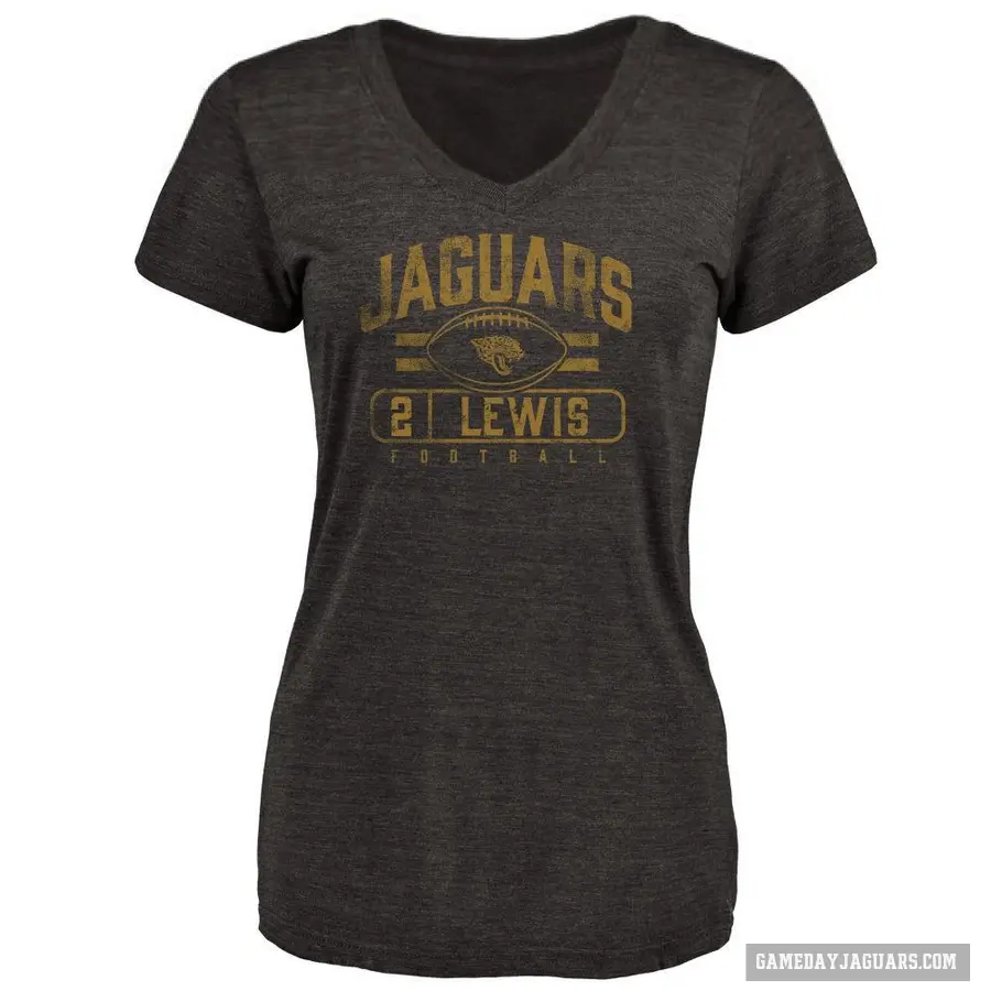 Women's ＃2 Jourdan Lewis Jacksonville Jaguars Black Flanker T-Shirt