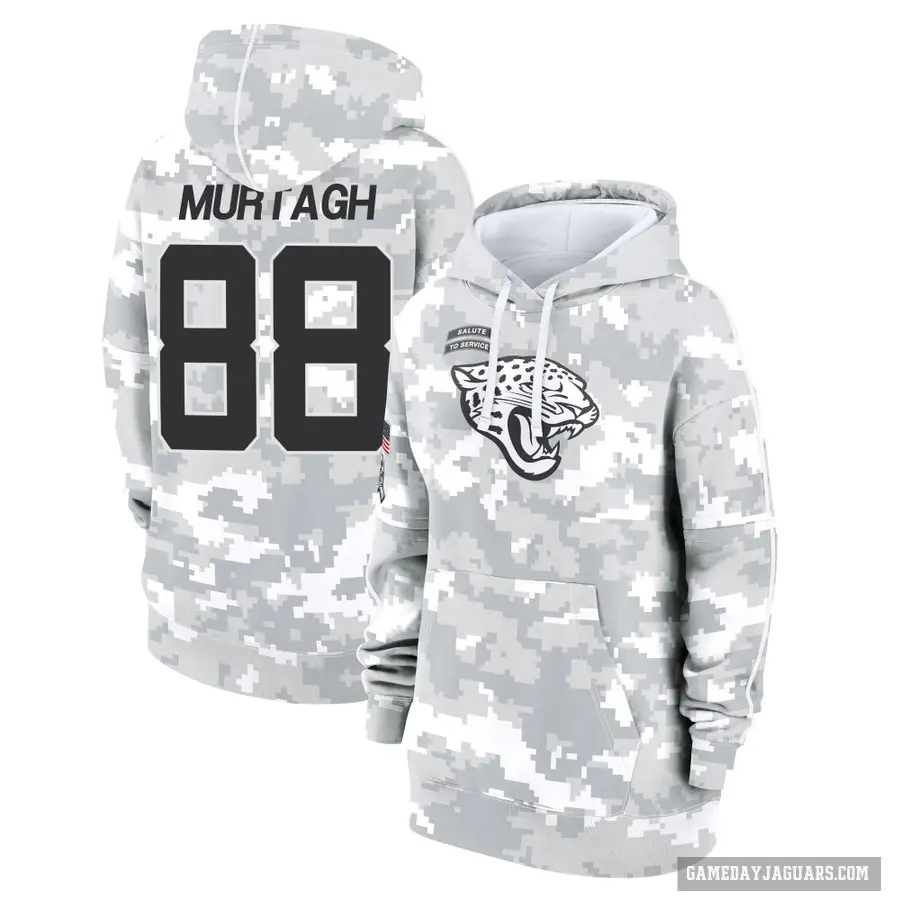 Women's ＃88 Patrick Murtagh Jacksonville Jaguars Arctic Camo 2024 Salute to Service Club Fleece Pullover Hoodie