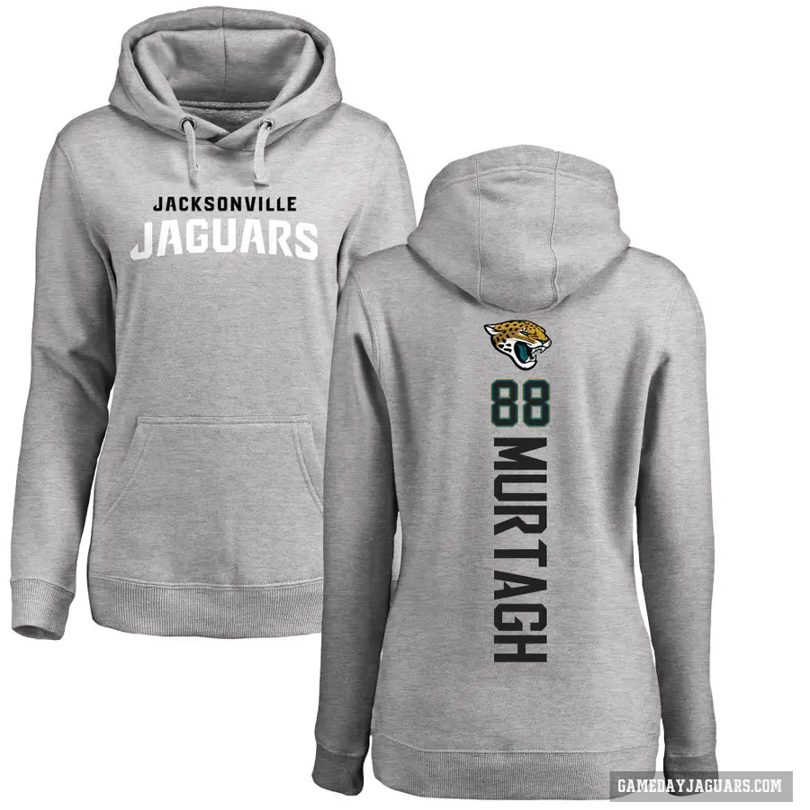 Women's ＃88 Patrick Murtagh Jacksonville Jaguars Pro Line Ash Backer Pullover Hoodie