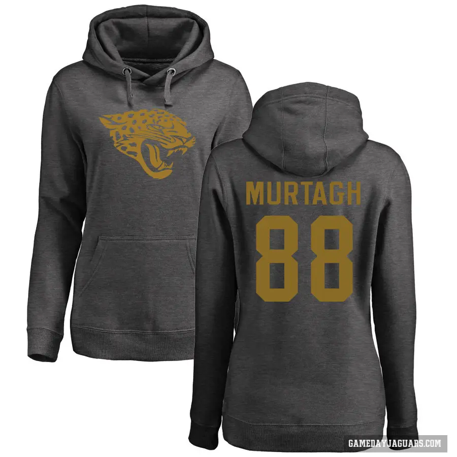 Women's ＃88 Patrick Murtagh Jacksonville Jaguars Pro Line by Branded Ash One Color Pullover Hoodie