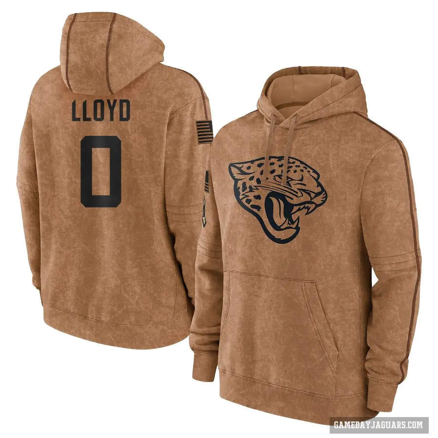 Youth ＃0 Devin Lloyd Jacksonville Jaguars Brown 2023 Salute To Service Club Pullover Hoodie
