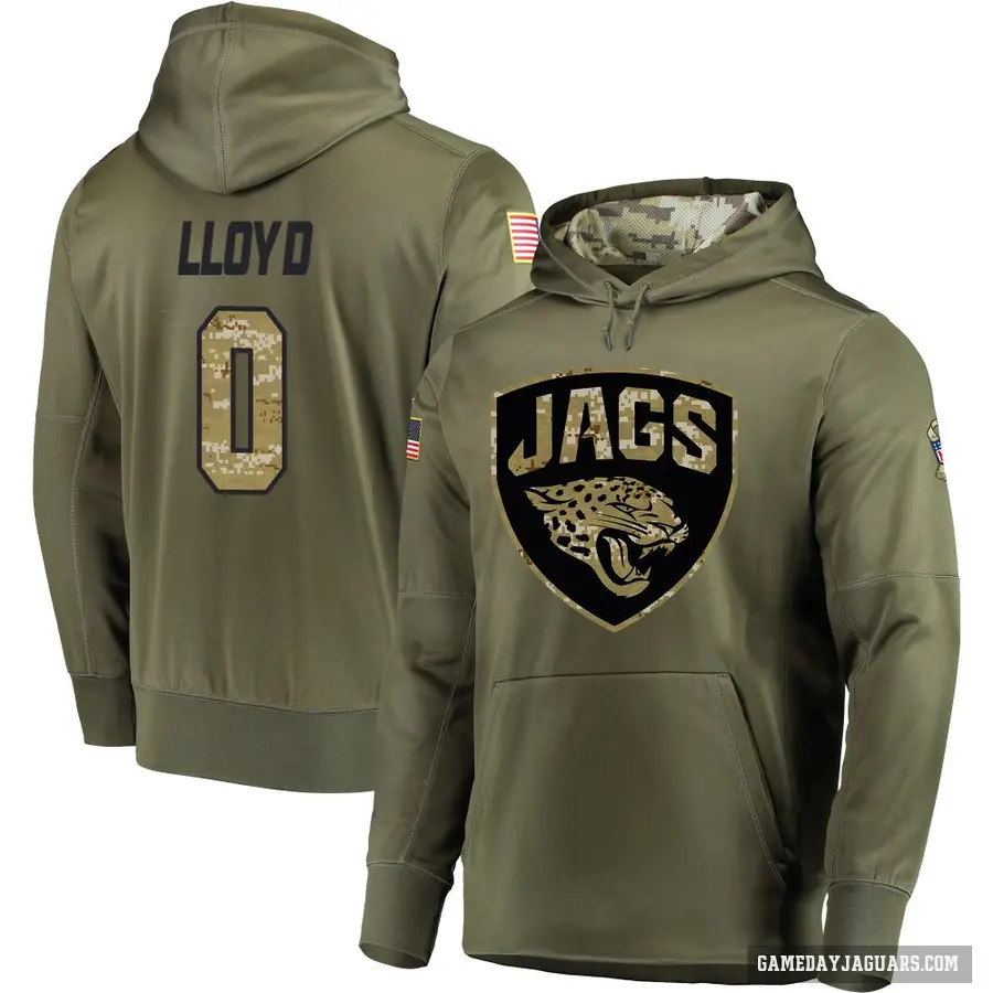 Youth ＃0 Devin Lloyd Jacksonville Jaguars Olive Salute to Service Pullover Hoodie