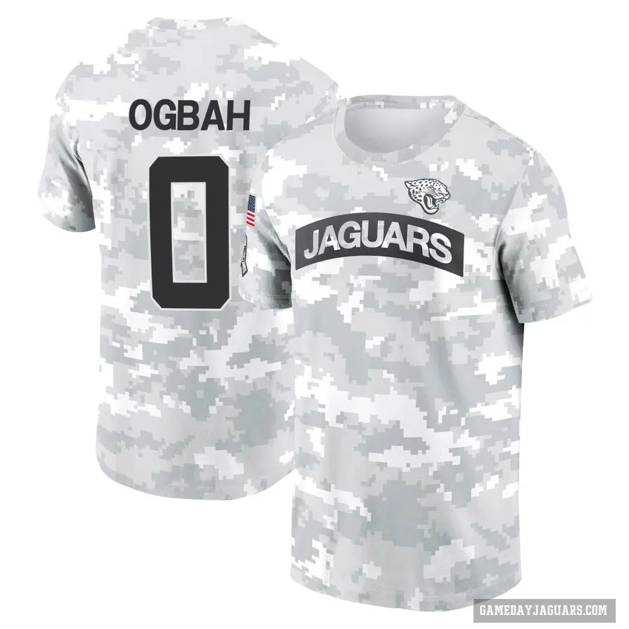 Youth ＃0 Emmanuel Ogbah Jacksonville Jaguars Camo Arctic 2024 Salute to Service Performance T-Shirt