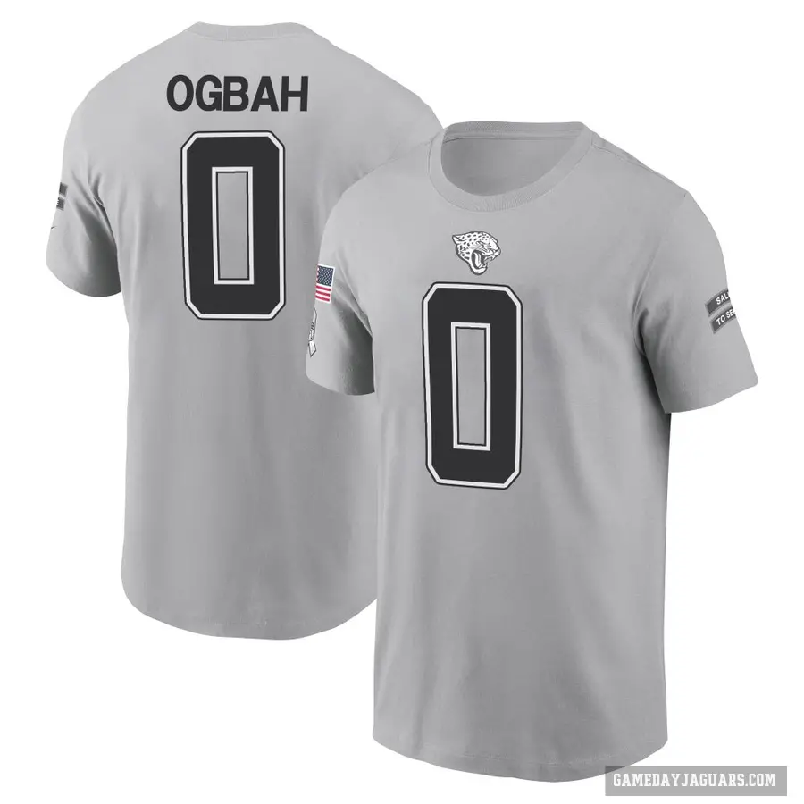 Youth ＃0 Emmanuel Ogbah Jacksonville Jaguars Gray 2024 Salute to Service T-Shirt