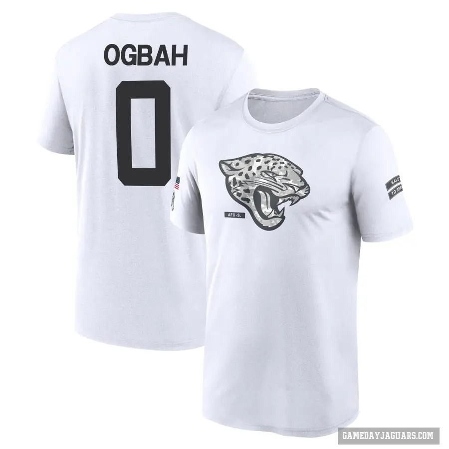 Youth ＃0 Emmanuel Ogbah Jacksonville Jaguars White 2024 Salute to Service Performance T-Shirt