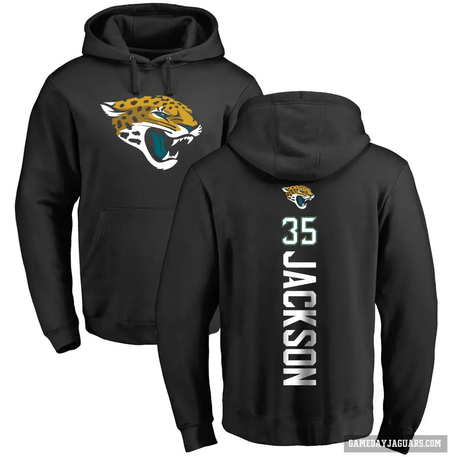 Youth ＃35 Matthew Jackson Jacksonville Jaguars Black Pro Line Backer Pullover Hoodie
