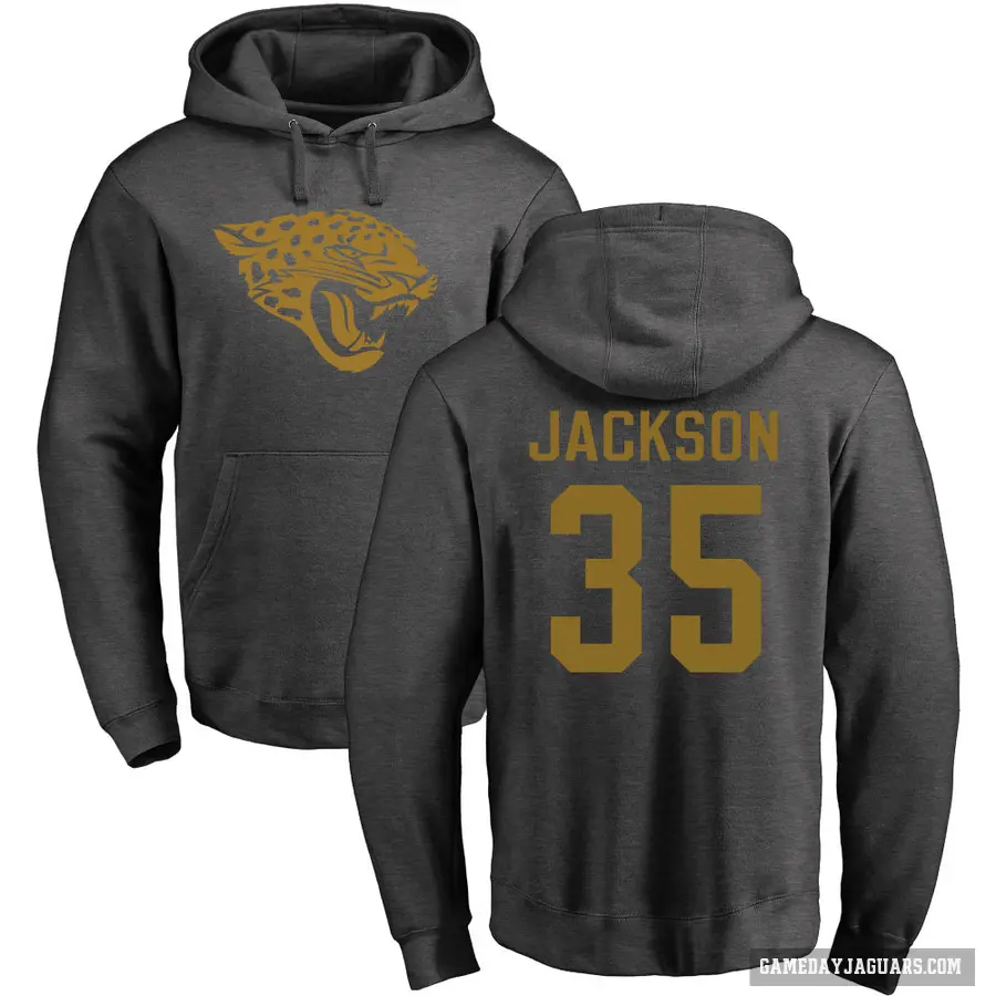 Youth ＃35 Matthew Jackson Jacksonville Jaguars Pro Line by Branded Ash One Color Pullover Hoodie